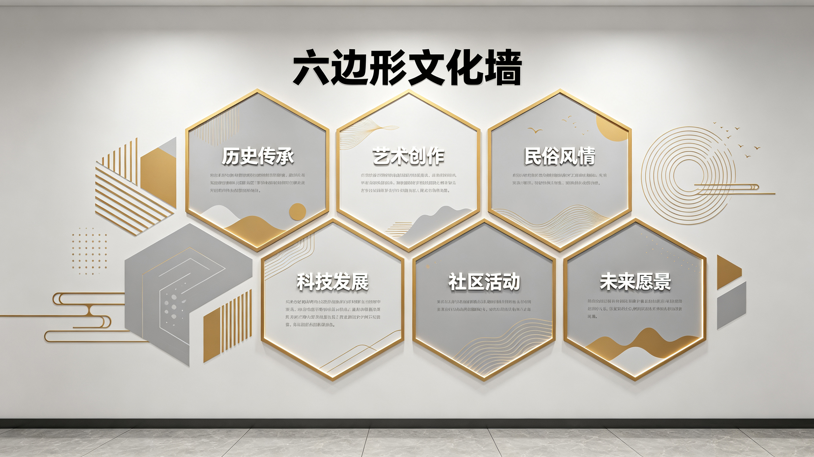 淮安企业文化墙 | 六边形信息美学